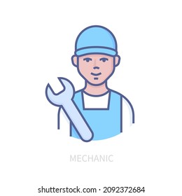 Mechanik - modernes farbiges Liniendesign-Symbol