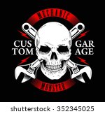 mechanic monster or garage vintage and skull print tees