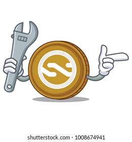 Mechanic Nxt coin mascot cartoon