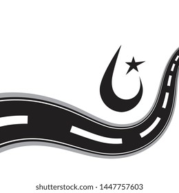 Mechanic oil or car engine oil vector icon. Shining black drop of car lubricant logo with speed road on white background
