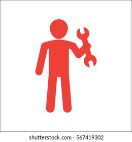 mechanic on white background