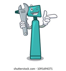 Mechanic otoscope mascot cartoon style