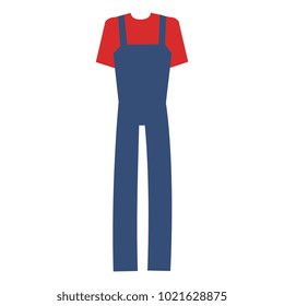 mechanic overalls isolated icon