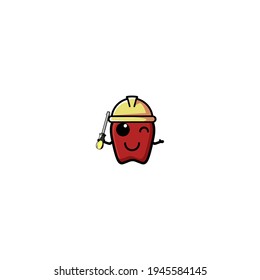 Mechanic Paprika Cartoon Character Vector Illustration Design. Outline, Cute, Funny Style. Recomended For Children Book, Cover Book, And Other.