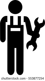 Mechanic pictogram with wrench