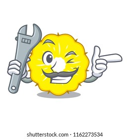 Mechanic pineapple slice isolated on mascot