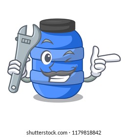 Mechanic plastic barrel container for fish cartoon
