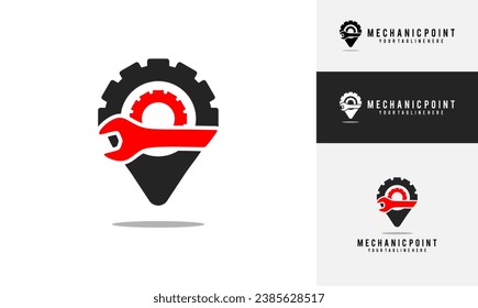 mechanic point logo design. point and mechanic logo, simple design vector illustration. good for use in mechanical businesses