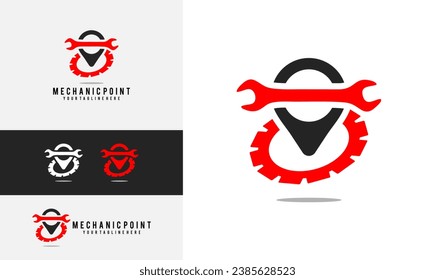 diseño de logotipo de punto mecánico. logotipo de punto y mecánico, simple ilustración vectorial de diseño. bien utilizado en negocios mecánicos