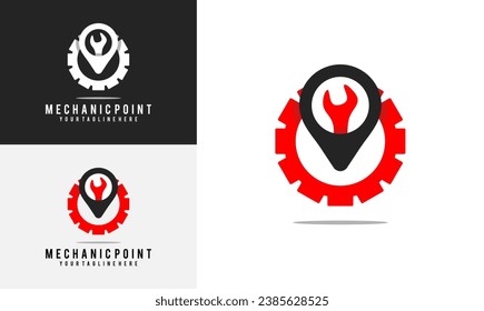 mechanic point logo design. point and mechanic logo, simple design vector illustration. good for use in mechanical businesses