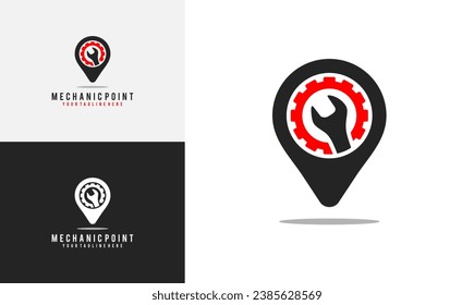 mechanic point logo design. point and mechanic logo, simple design vector illustration. good for use in mechanical businesses