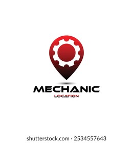 mechanic point logo design. point and mechanic logo, simple design vector illustration