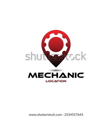 mechanic point logo design. point and mechanic logo, simple design vector illustration