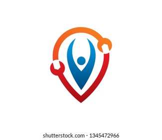 Mechanic Point Logo Template, Icon, Symbol - Vector
