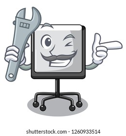 Mechanic presentation board Isolated on a mascot