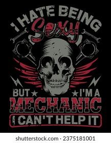 Mechanic profession vector tshirt design