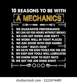 Mechanic Quote and Saying. 10 reasons to be with a mechanics