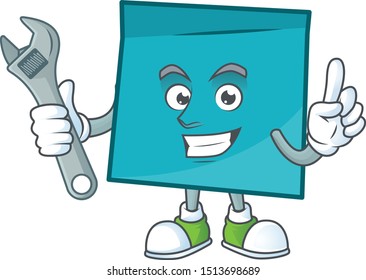 Mechanic rectangle sticker paper in cartoon character