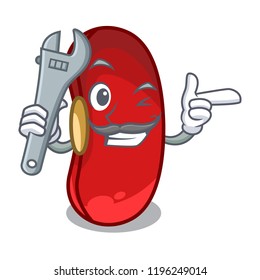 Mechanic red beans pile isolated on mascot