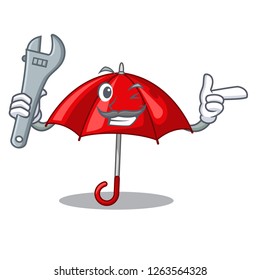 Mechanic red umbrella in shape cartoon funny
