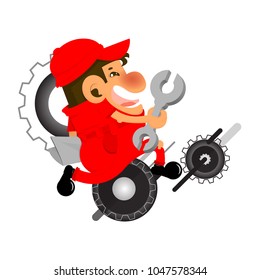 Mechanic run with gear