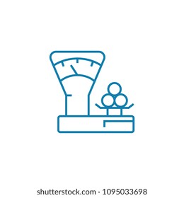 Mechanic scales linear icon concept. Mechanic scales line vector sign, symbol, illustration.