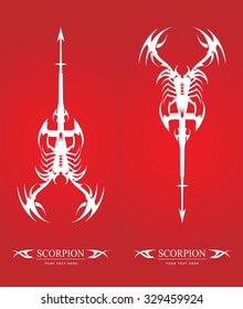 mechanic scorpion. white scorpion with the arrow tail. elegant stylized scorpion.