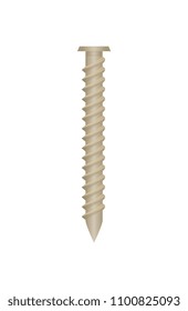 Mechanic screw isolated on white background. Construction hardware, metalwork accessory vector illustration.