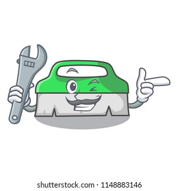 Mechanic scrub brush mascot cartoon