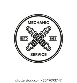 Mechanischer Service. Garagenausweis. Auto Reparatur-Logo. Vektor Vintage Auto-Service-Zeichen