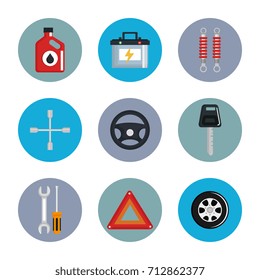 mechanic service set icons