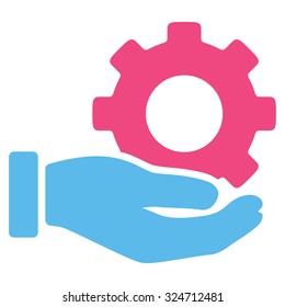 Mechanic Service vector icon. Style is bicolor flat symbol, pink and blue colors, rounded angles, white background.