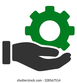 Mechanic Service vector icon. Style is bicolor flat symbol, green and gray colors, rounded angles, white background.