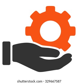 Mechanic Service vector icon. Style is bicolor flat symbol, orange and gray colors, rounded angles, white background.