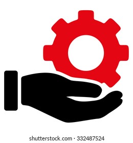 Mechanic Service vector icon. Style is bicolor flat symbol, intensive red and black colors, rounded angles, white background.