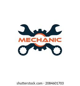 Mechanische Dienstleistungen, Auto-Reparatur-Logo. Design-Vorlage, Vektorgrafik.