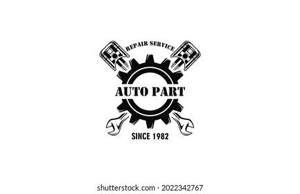 Mechanic services, engineering, repair logo design