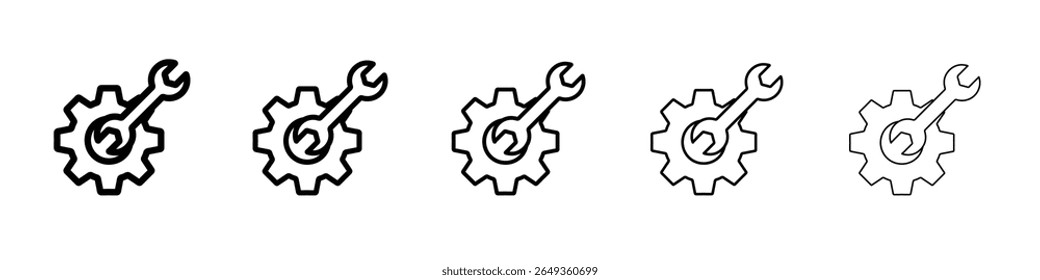 ícone de configurações mecânicas Design plano em plano de fundo isolado