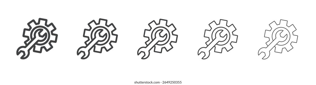 ícone de configurações mecânicas símbolo de coleção de ilustração simples