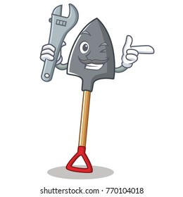 Mechanic shovel character cartoon style