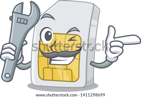 Mechanic simcard in the a mascot wallet