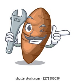 Mechanic sliced taro on shape cartoon funny