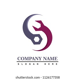 mechanic social logo design template