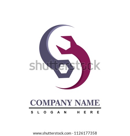 mechanic social logo design template