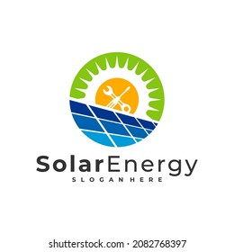 Mechanic Solar logo vector template, Creative Solar panel energy logo design concepts