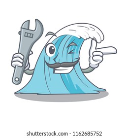 Mechanic splash surf wave cartoon