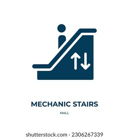 mechanic stairs vector icon. mechanic stairs, mechanic, work filled icons from flat mall concept. Isolated black glyph icon, vector illustration symbol element for web design and mobile apps
