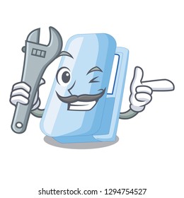 Mechanic stapler in a the cartoon wallet