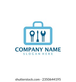 Mechanic Suitcase logo design vector. Suitcase logo design template concept
