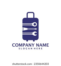 Mechanic Suitcase logo design vector. Suitcase logo design template concept